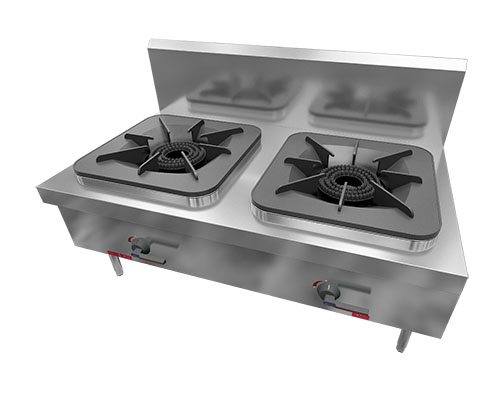 自吸風式燃氣雙頭矮湯爐 尺寸:1200x700x500+300mm